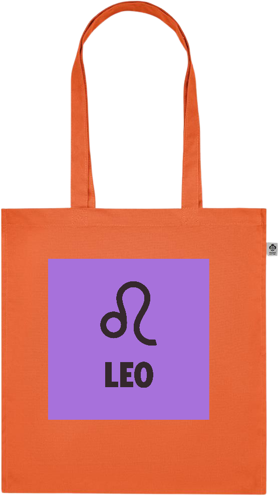 Zodiac Leo Design - Premium colored organic cotton tote bag_ORANGE_front