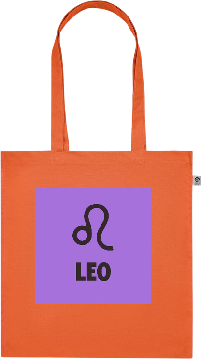 Zodiac Leo Design - Premium colored organic cotton tote bag_ORANGE_front