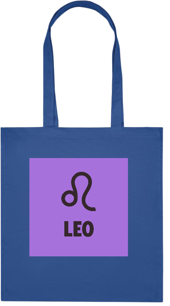 Zodiac Leo Design - Premium colored organic cotton tote bag_ROYAL BLUE_front