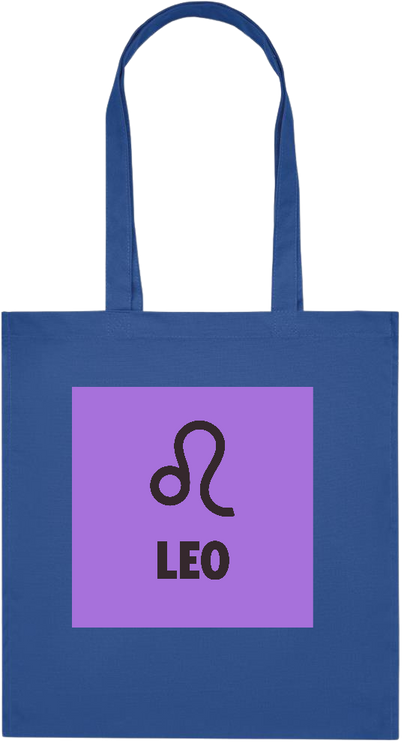 Zodiac Leo Design - Premium colored organic cotton tote bag_ROYAL BLUE_front