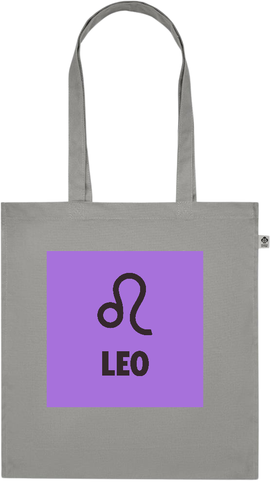 Zodiac Leo Design - Premium colored organic cotton tote bag_STONE GREY_front