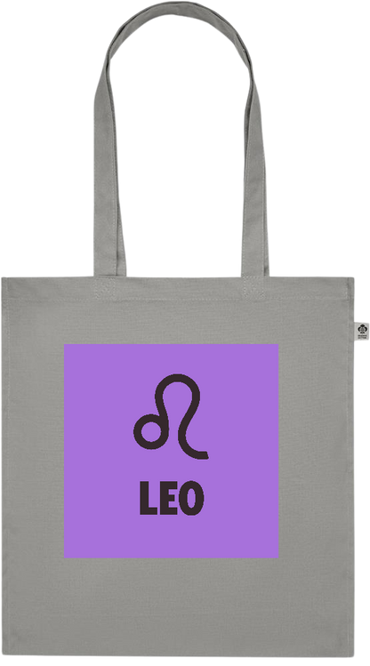 Zodiac Leo Design - Premium colored organic cotton tote bag_STONE GREY_front