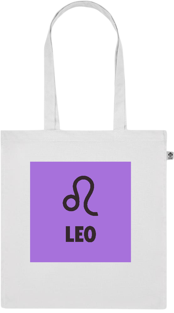 Zodiac Leo Design - Premium colored organic cotton tote bag_WHITE_front