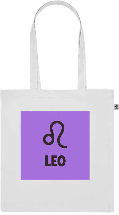 Zodiac Leo Design - Premium colored organic cotton tote bag_WHITE_front