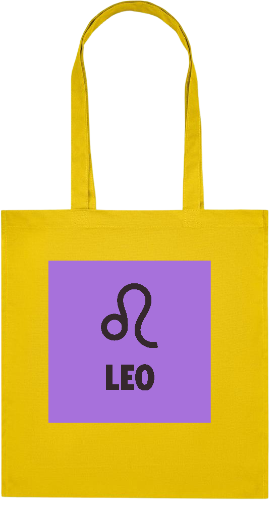 Zodiac Leo Design - Premium colored organic cotton tote bag_YELLOW_front