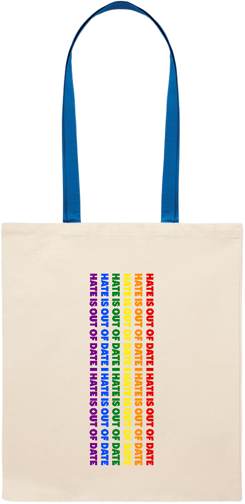 Hate is Out of Date Design - Essential colored handle tote bag_ROYAL BLUE_front