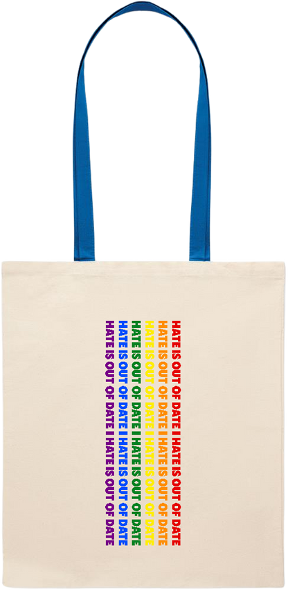 Hate is Out of Date Design - Essential colored handle tote bag_ROYAL BLUE_front