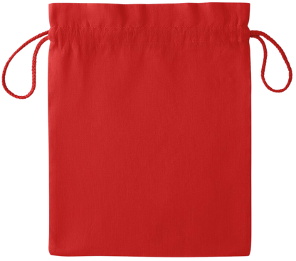 Essential medium colored cotton drawstring bag_RED_front