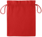 Essential medium colored cotton drawstring bag_RED_front