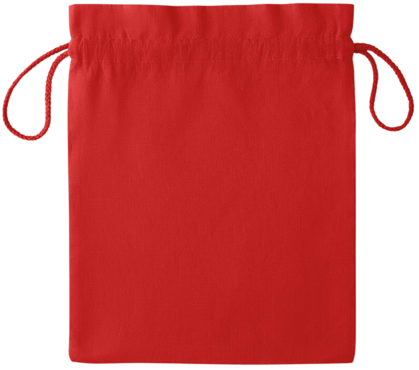 Essential medium colored cotton drawstring bag_RED_front