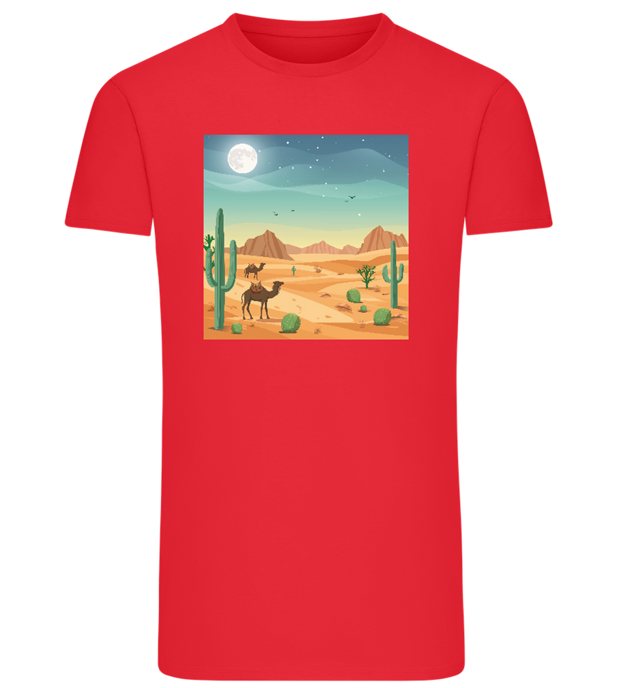 Desert Vacation Design - Comfort men's fitted t-shirt_BRIGHT RED_front