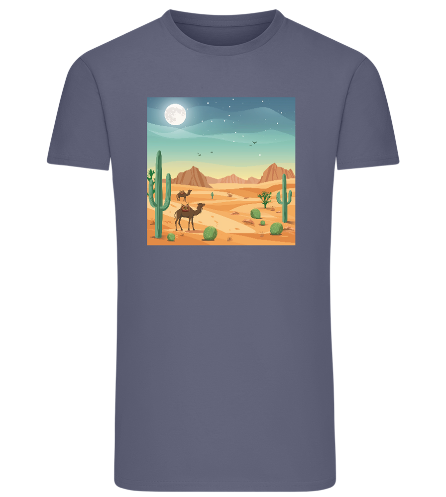 Desert Vacation Design - Comfort men's fitted t-shirt_DENIM_front