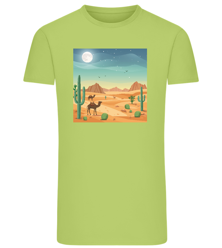Desert Vacation Design - Comfort men's fitted t-shirt_GREEN APPLE_front