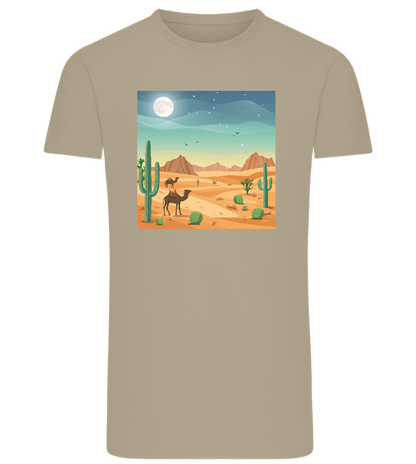 Desert Vacation Design - Comfort men's fitted t-shirt_KHAKI_front