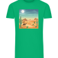 Desert Vacation Design - Comfort men's fitted t-shirt_MEADOW GREEN_front