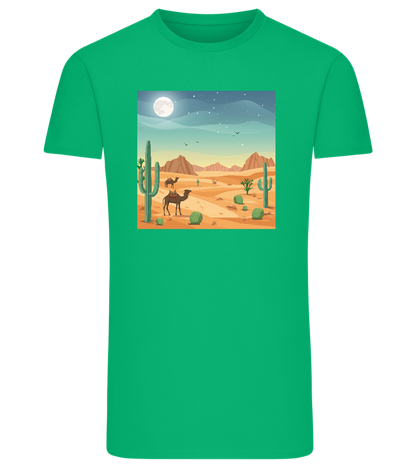 Desert Vacation Design - Comfort men's fitted t-shirt_MEADOW GREEN_front