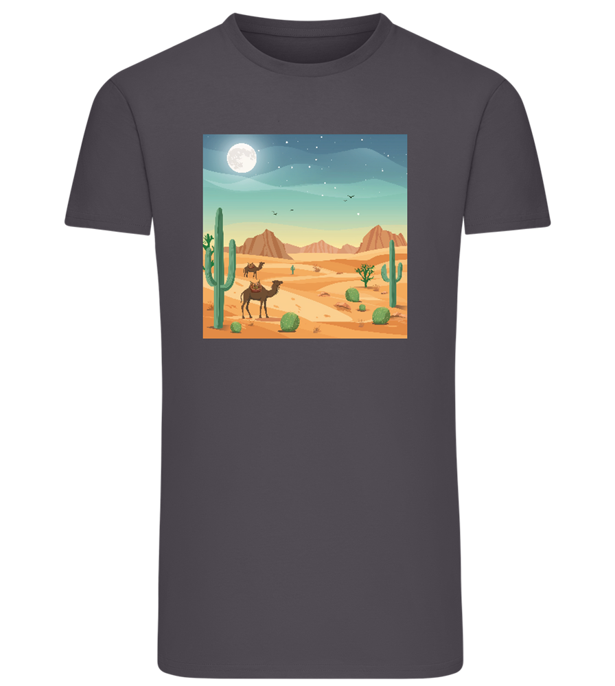 Desert Vacation Design - Comfort men's fitted t-shirt_MOUSE GREY_front