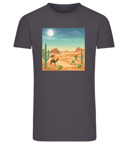 Desert Vacation Design - Comfort men's fitted t-shirt_MOUSE GREY_front