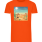 Desert Vacation Design - Comfort men's fitted t-shirt_ORANGE_front