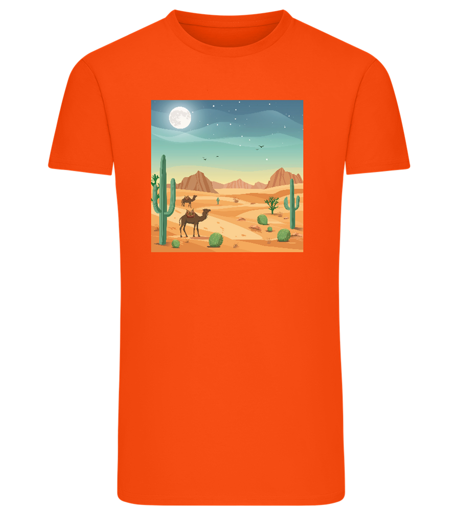 Desert Vacation Design - Comfort men's fitted t-shirt_ORANGE_front