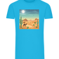 Desert Vacation Design - Comfort men's fitted t-shirt_TURQUOISE_front