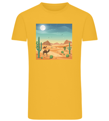 Desert Vacation Design - Comfort men's fitted t-shirt_YELLOW_front