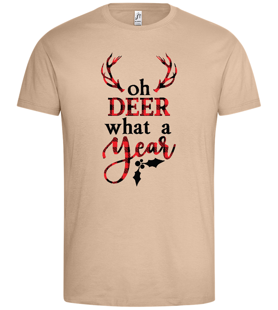 Oh What a Year Design - Premium men's t-shirt_SAND_front