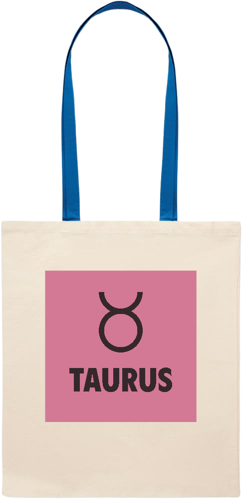 Zodiac Taurus Design - Essential colored handle tote bag_ROYAL BLUE_front