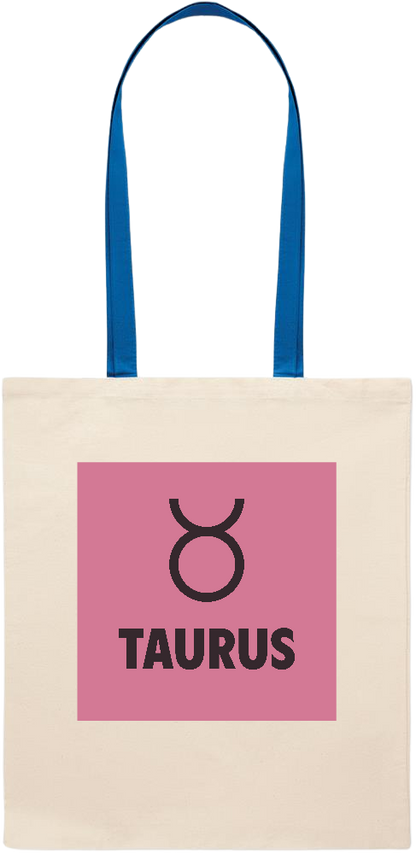 Zodiac Taurus Design - Essential colored handle tote bag_ROYAL BLUE_front