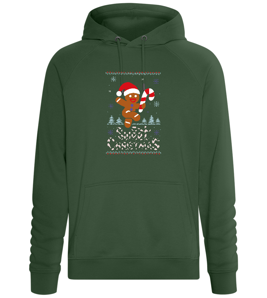 Gingerbread Man Design - Comfort unisex hoodie_GREEN BOTTLE_front