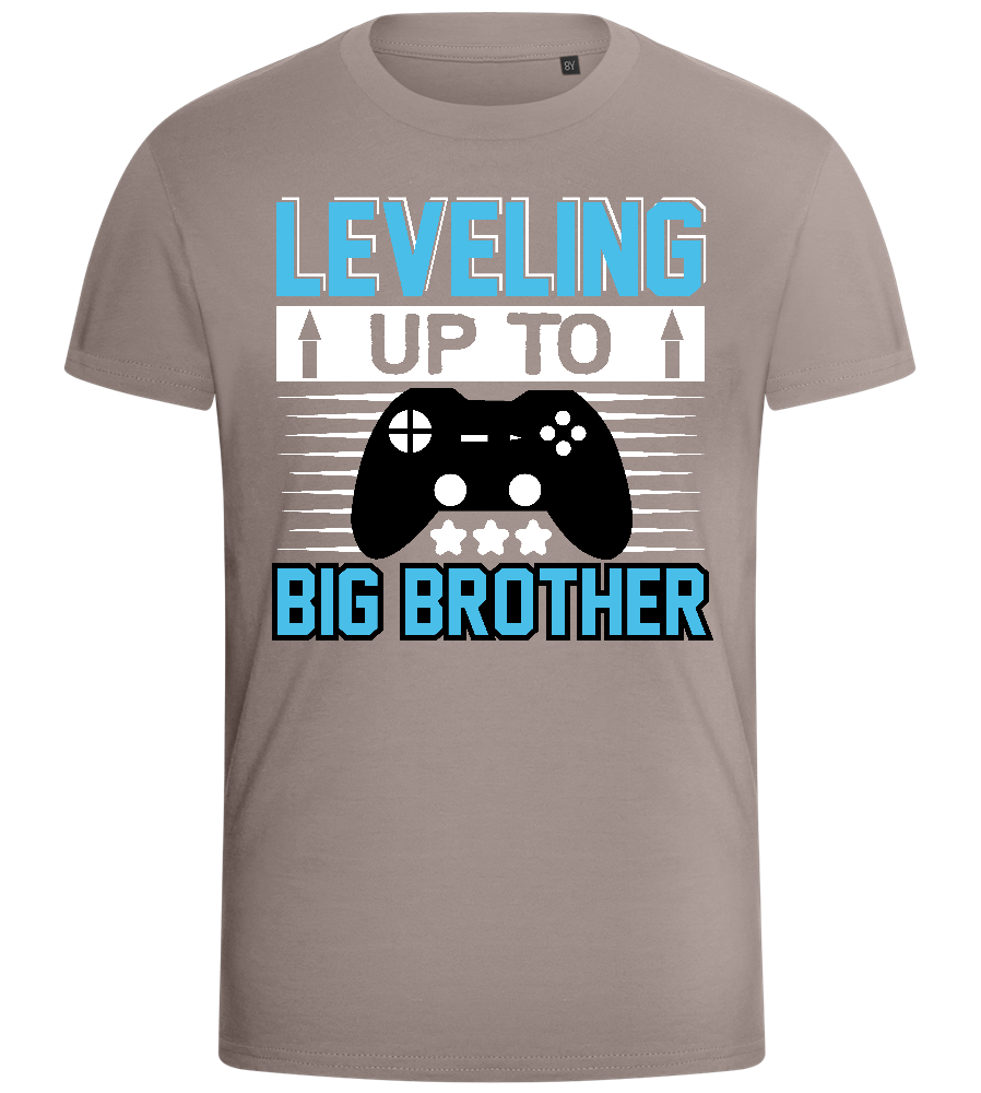 Leveling To Big Brother Design - Basic kids fitted t-shirt_CHARCOAL CHIN_front