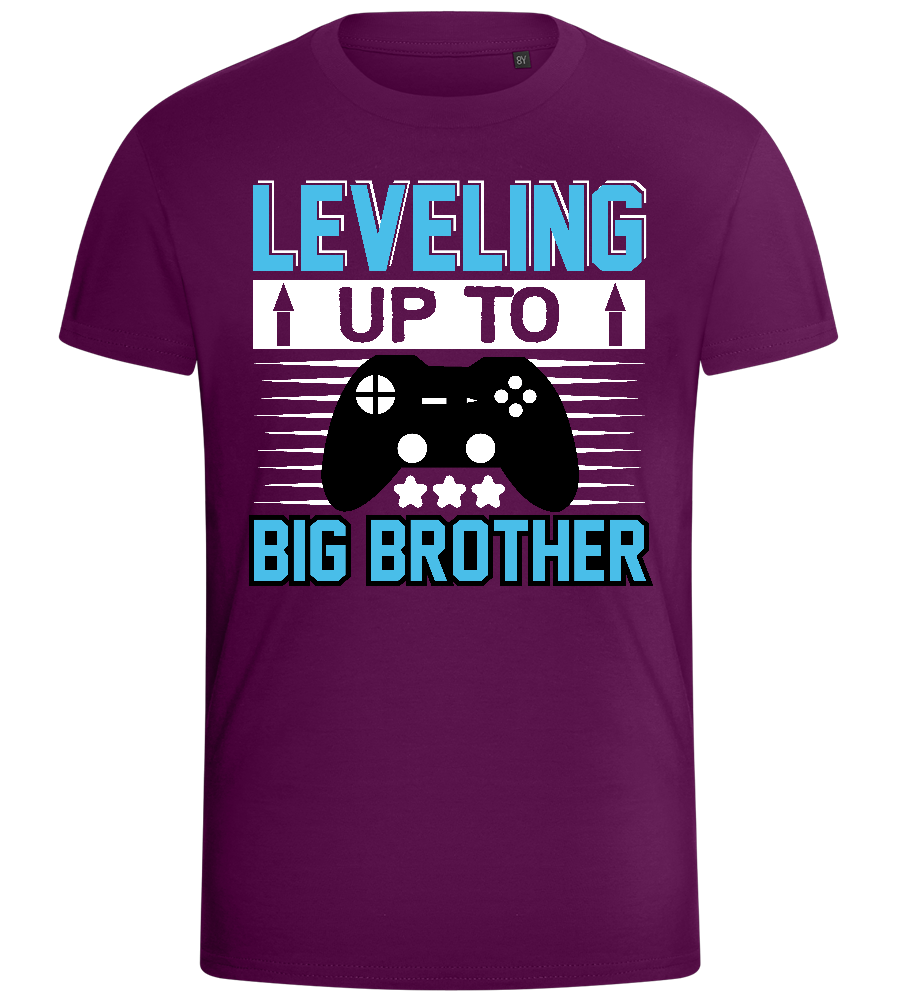 Leveling To Big Brother Design - Basic kids fitted t-shirt_OXBLOOD CHINA_front