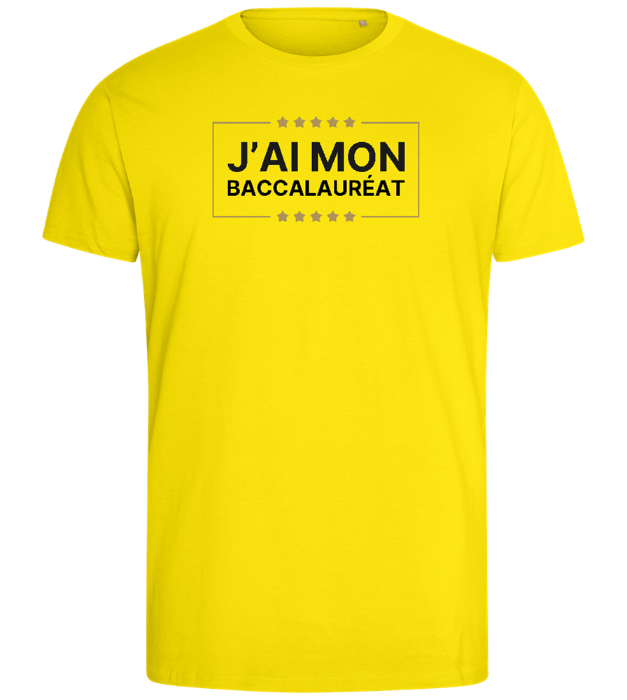 J'ai Mon Bac Design - Comfort men's fitted t-shirt_YELLOW_front