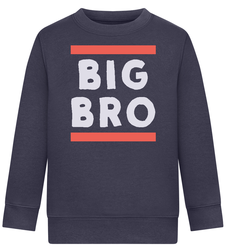 Big Bro Text Design - Comfort Kids Sweater_FRENCH NAVY_front