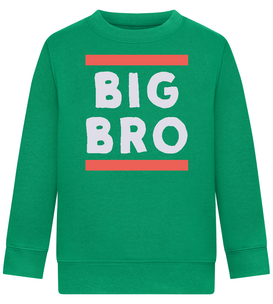 Big Bro Text Design - Comfort Kids Sweater_MEADOW GREEN_front