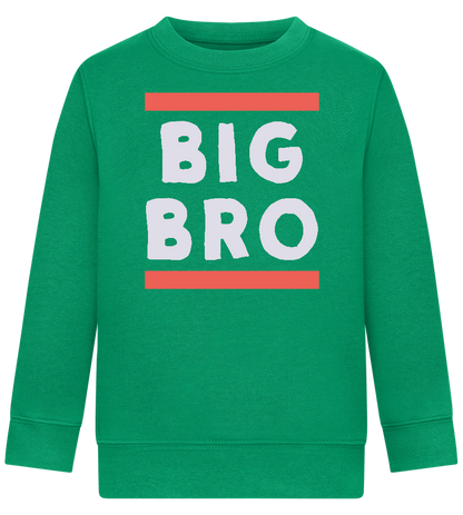 Big Bro Text Design - Comfort Kids Sweater_MEADOW GREEN_front