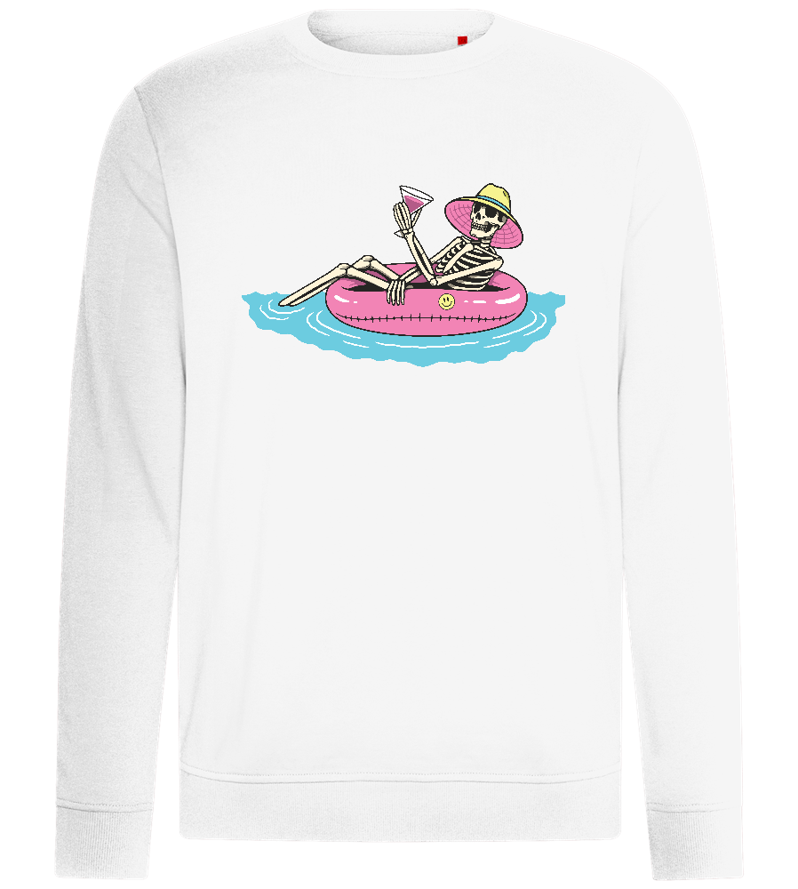 Chilling with Drinks Design - Comfort unisex sweater_WHITE_front