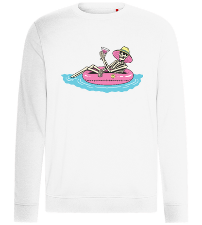 Chilling with Drinks Design - Comfort unisex sweater_WHITE_front