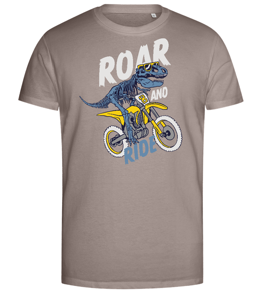 Dino Biker Design - Premium men's close fitting t-shirt_CHARCOAL CHIN_front