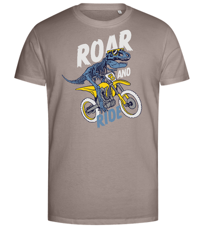 Dino Biker Design - Premium men's close fitting t-shirt_CHARCOAL CHIN_front