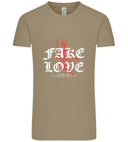 Fake Love Design - Comfort Unisex T-Shirt_KHAKI_front