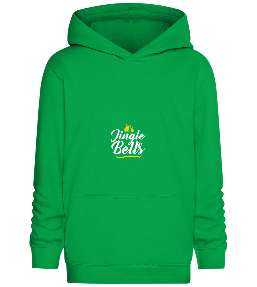 Christmas Jingle Bells Design - Comfort Kids Hoodie_MEADOW GREEN_front