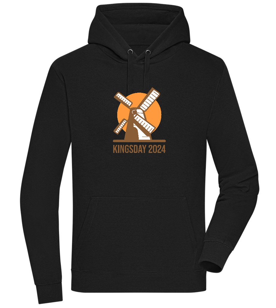 Kingsday Windmill Design - Premium unisex hoodie_BLACK_front