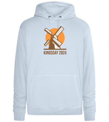 Kingsday Windmill Design - Premium unisex hoodie_CREAMY BLUE_front