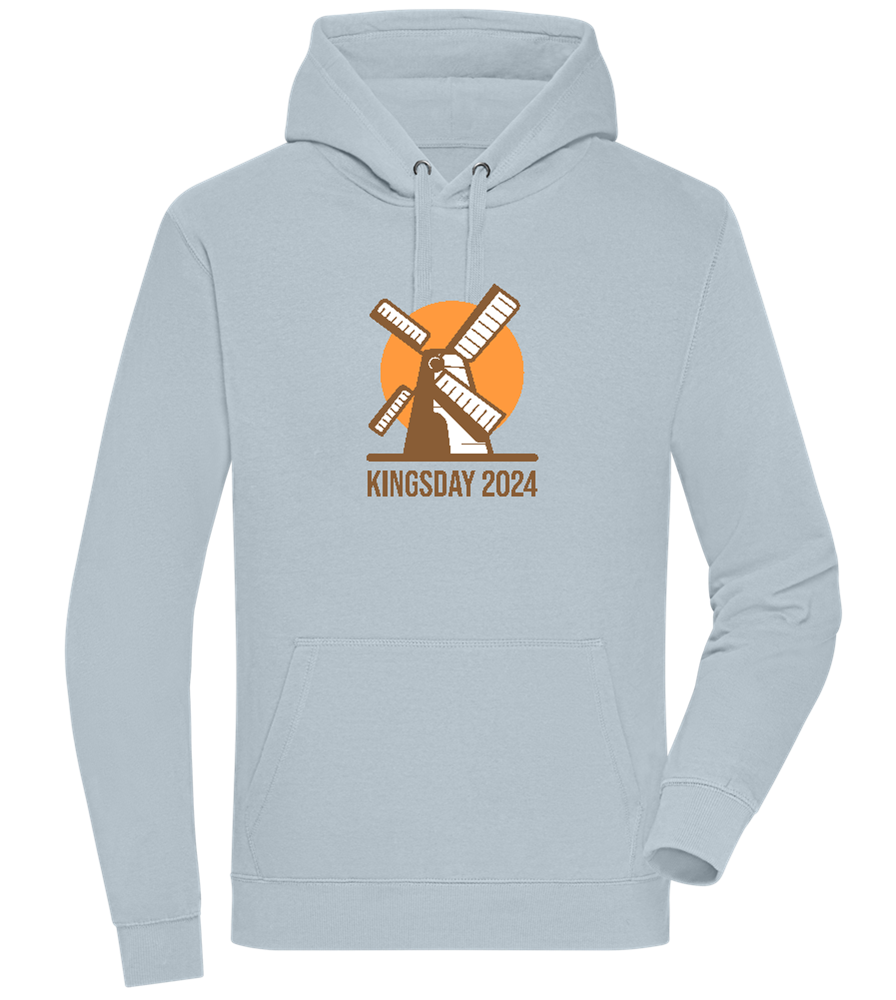 Kingsday Windmill Design - Premium unisex hoodie_CREAMY BLUE_front