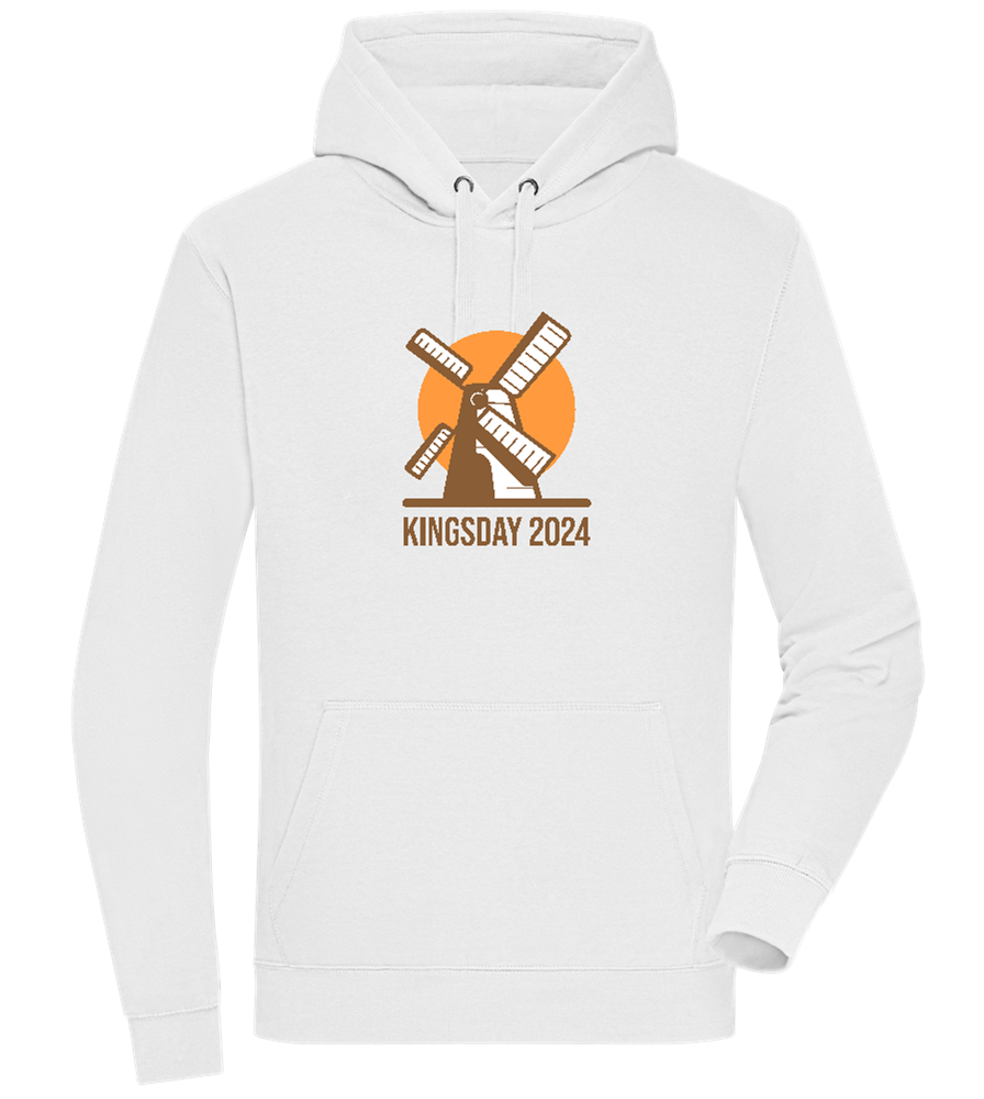 Kingsday Windmill Design - Premium unisex hoodie_WHITE_front