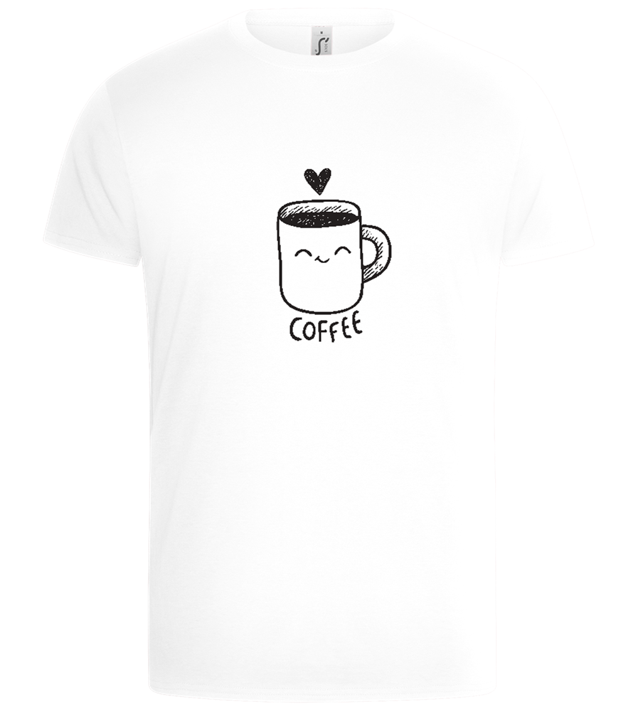 Smiling Coffee Design - Basic Unisex T-Shirt_WHITE_front