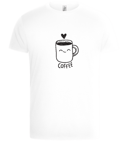 Smiling Coffee Design - Basic Unisex T-Shirt_WHITE_front