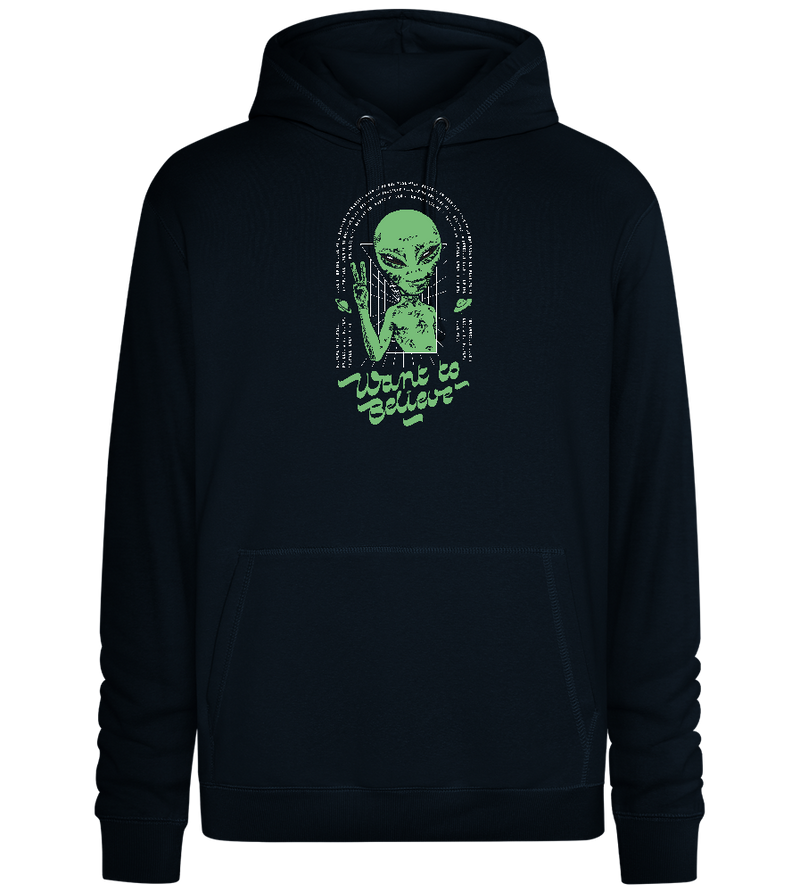 Want To Believe Alien Design - Premium unisex hoodie_BLACK_front