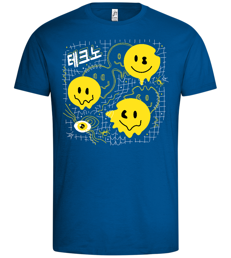 Distorted Smiley Grid Design - Premium men's t-shirt_ROYAL_front